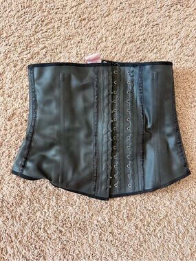 Black Waist Trainer Corset with Hook Closure